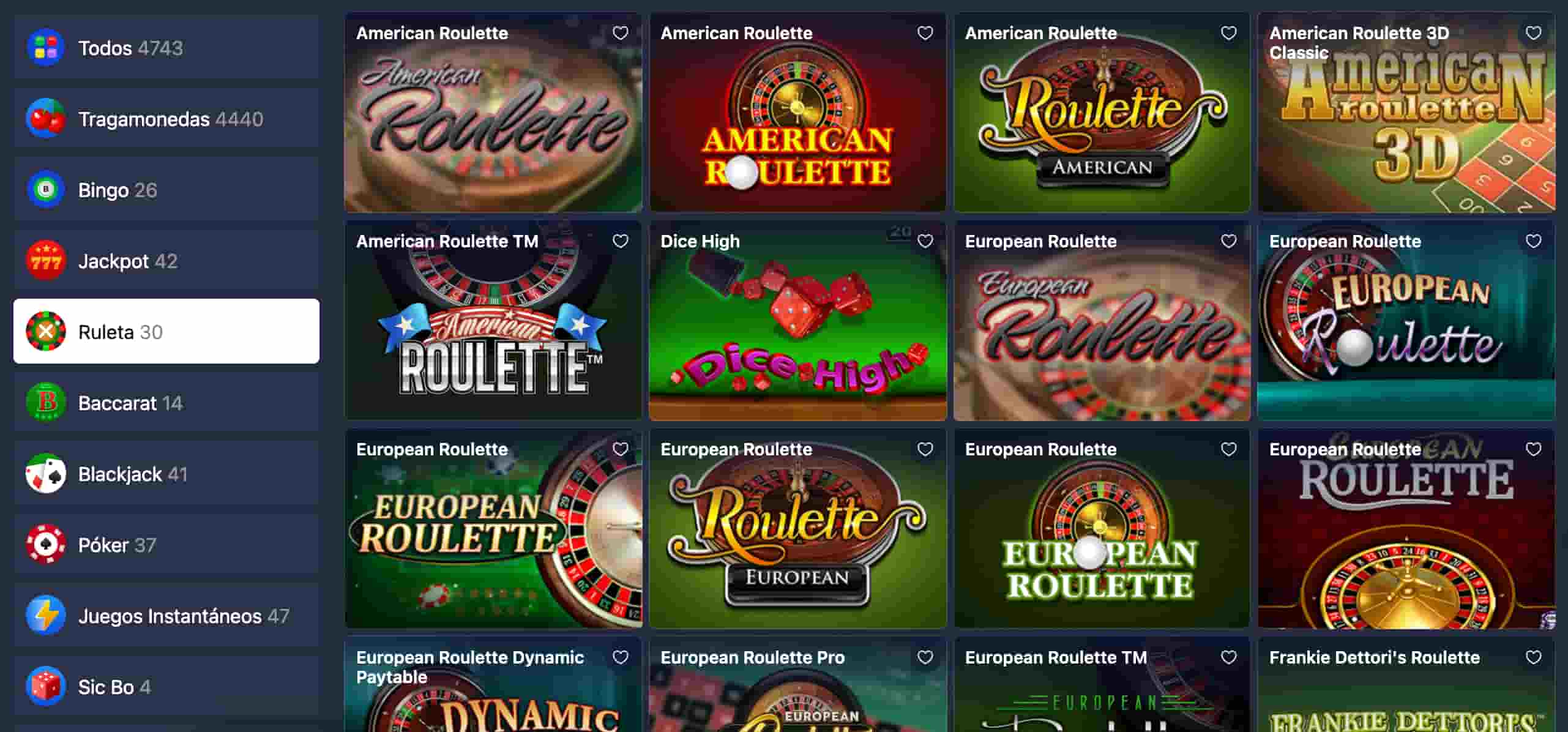Juegos de mesa en Betmaster Casino